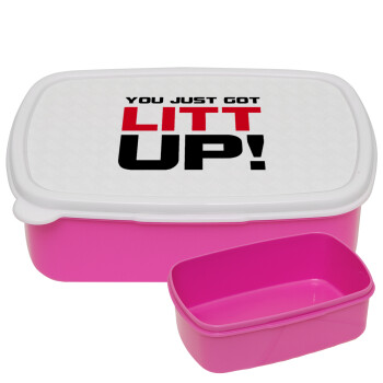 Suits You Just Got Litt Up! , ΡΟΖ παιδικό δοχείο φαγητού (lunchbox) πλαστικό (BPA-FREE) Lunch Βox M18 x Π13 x Υ6cm