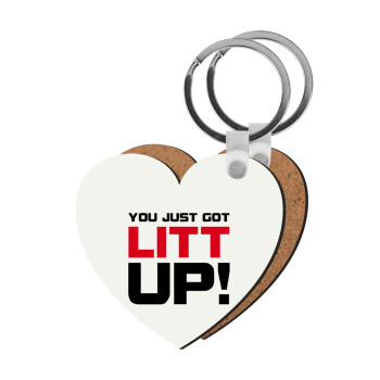 Suits You Just Got Litt Up! , Μπρελόκ Ξύλινο καρδιά MDF