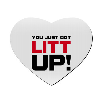 Suits You Just Got Litt Up! , Mousepad heart 23x20cm