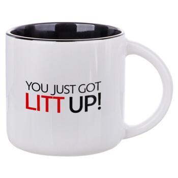 Suits You Just Got Litt Up! , Κούπα κεραμική 400ml Λευκή/Μαύρη
