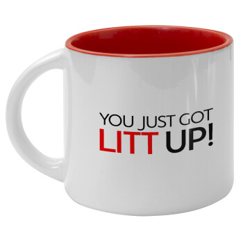 Suits You Just Got Litt Up! , Κούπα κεραμική 400ml Λευκή/Κόκκινη