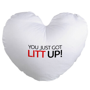 Suits You Just Got Litt Up! , Μαξιλάρι καναπέ καρδιά 40x40cm περιέχεται το  γέμισμα