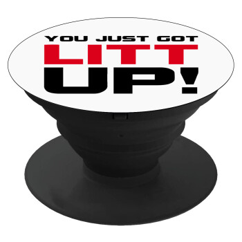 Suits You Just Got Litt Up! , Phone Holders Stand  Black Hand-held Mobile Phone Holder
