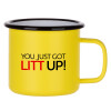 Metallic enamel MATT Yellow cup 360ml