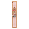 Easter Set, wooden keychain & scented flat Easter candle (30cm) (PINK)