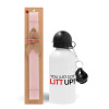Easter Set, metallic aluminum bottle (500ml) & aromatic flat Easter candle (30cm) (PINK)