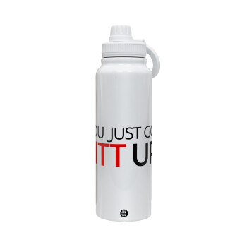 Suits You Just Got Litt Up! , 1L Stainless Steel Thermal Bottle with Phone Holder & Double Wall Insulation
