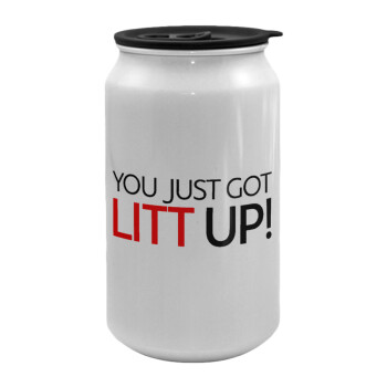 Suits You Just Got Litt Up! , Κούπα ταξιδιού μεταλλική με καπάκι (tin-can) 500ml