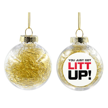 Suits You Just Got Litt Up! , Χριστουγεννιάτικη μπάλα δένδρου διάφανη με χρυσό γέμισμα 8cm