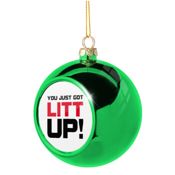 Suits You Just Got Litt Up! , Χριστουγεννιάτικη μπάλα δένδρου Πράσινη 8cm