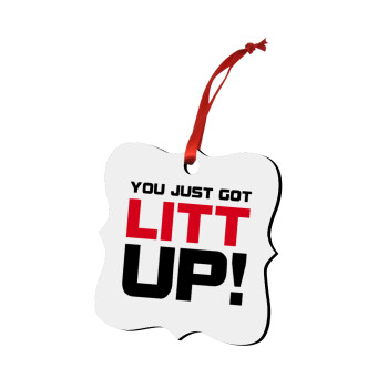 Suits You Just Got Litt Up! , Christmas ornament polygon wooden 7.5cm