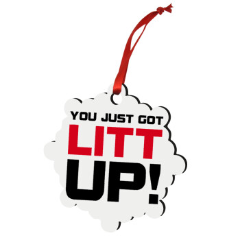 Suits You Just Got Litt Up! , Christmas ornament snowflake wooden 7.5cm