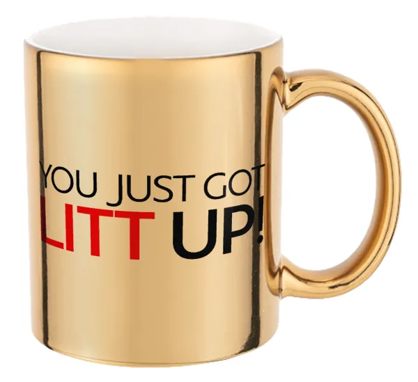 Suits You Just Got Litt Up! — Mug ceramic, gold mirror, 330ml