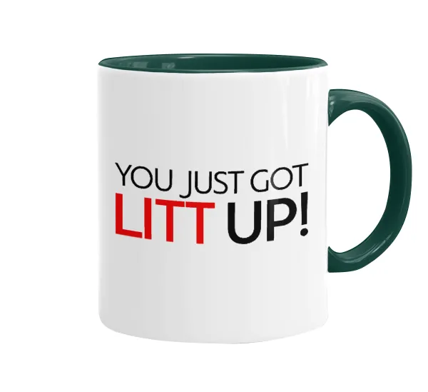 Suits You Just Got Litt Up! — Κούπα χρωματιστή πράσινη, κεραμική, 330ml