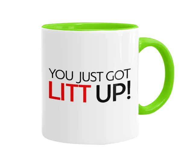 Suits You Just Got Litt Up! — Mug colored light green, ceramic, 330ml