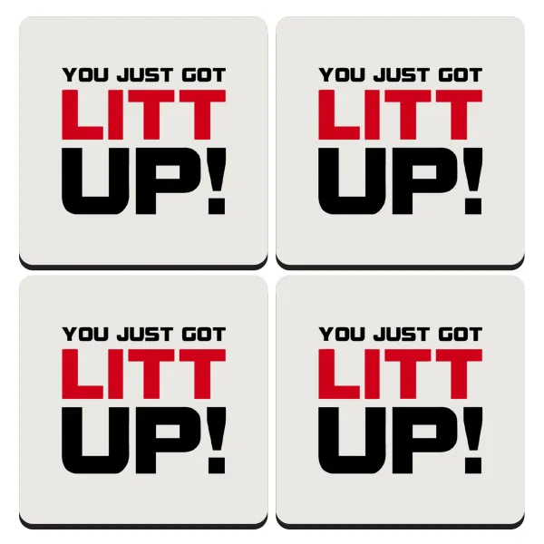 Suits You Just Got Litt Up! — Σουβέρ ξύλινα τετράγωνα (9cm)