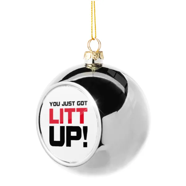 Suits You Just Got Litt Up! — Στολίδι Χριστουγεννιάτικη μπάλα δένδρου Ασημένια 8cm
