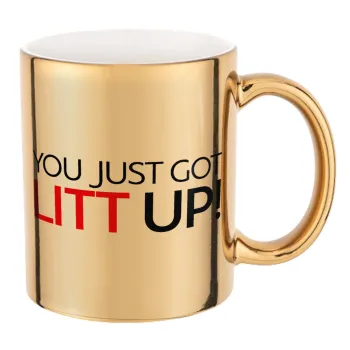 Suits You Just Got Litt Up! , Mug ceramic, gold mirror, 330ml