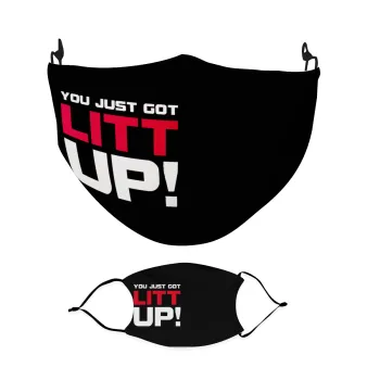 Suits You Just Got Litt Up! , Μάσκα υφασμάτινη Ενηλίκων πολλαπλών στρώσεων με υποδοχή φίλτρου