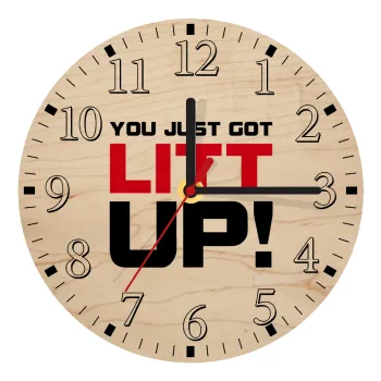 Suits You Just Got Litt Up! , Ρολόι τοίχου ξύλινο plywood (20cm)