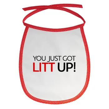Suits You Just Got Litt Up! , Σαλιάρα μωρού αλέκιαστη με κορδόνι Κόκκινη