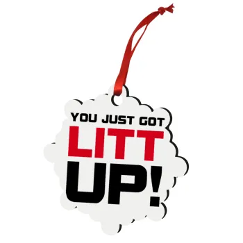 Suits You Just Got Litt Up! , Στολίδι Χριστουγεννιάτικο στολίδι snowflake ξύλινο 7.5cm