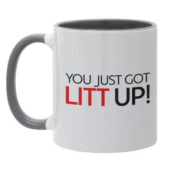 Suits You Just Got Litt Up! , Κούπα χρωματιστή γκρι, κεραμική, 330ml