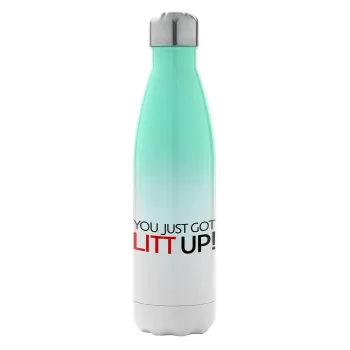 Suits You Just Got Litt Up! , Μεταλλικό παγούρι θερμός Πράσινο/Λευκό (Stainless steel), διπλού τοιχώματος, 500ml