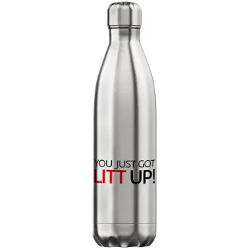 Suits You Just Got Litt Up! , Μεταλλικό παγούρι θερμός Inox (Stainless steel), διπλού τοιχώματος, 750ml