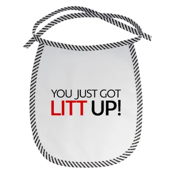 Suits You Just Got Litt Up! , Σαλιάρα μωρού αλέκιαστη με κορδόνι Μαύρη