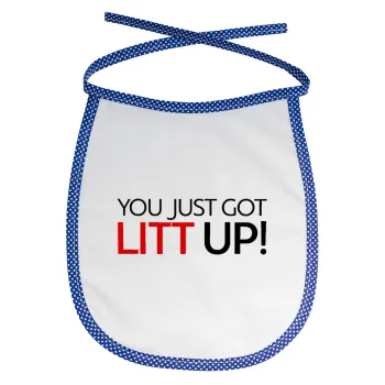 Suits You Just Got Litt Up! , Σαλιάρα μωρού αλέκιαστη με κορδόνι Μπλε