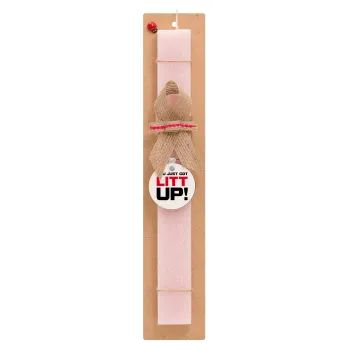 Suits You Just Got Litt Up! , Easter Set, wooden keychain & scented flat Easter candle (30cm) (PINK)