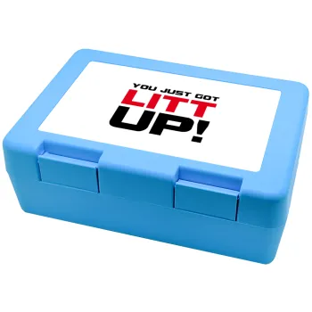 Suits You Just Got Litt Up! , Children's cookie container LIGHT BLUE 185x128x65mm (BPA free plastic)
