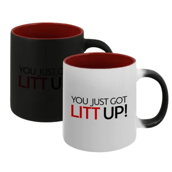 Suits You Just Got Litt Up! , Κούπα Μαγική εσωτερικό κόκκινο, κεραμική, 330ml που αλλάζει χρώμα με το ζεστό ρόφημα