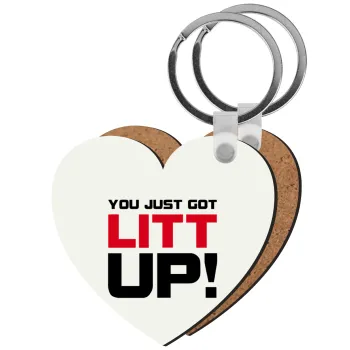 Suits You Just Got Litt Up! , Μπρελόκ Ξύλινο καρδιά MDF
