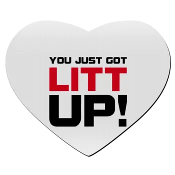 Suits You Just Got Litt Up! , Mousepad heart 23x20cm