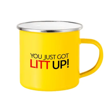 Suits You Just Got Litt Up! , Κούπα Μεταλλική εμαγιέ Κίτρινη 360ml