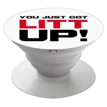 Suits You Just Got Litt Up! , Phone Holders Stand  White Hand-held Mobile Phone Holder