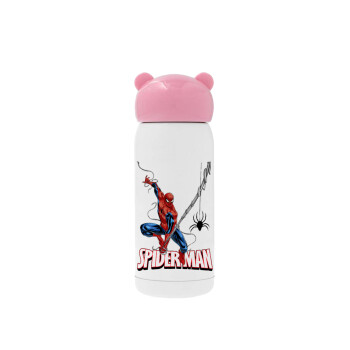 Spiderman fly, Ροζ ανοξείδωτο παγούρι θερμό (Stainless steel), 320ml