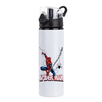 Spiderman fly, Μεταλλικό παγούρι νερού με καπάκι ασφαλείας, αλουμινίου 750ml