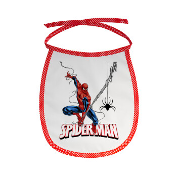 Spiderman fly, Σαλιάρα μωρού αλέκιαστη με κορδόνι Κόκκινη