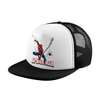 Spiderman fly, Καπέλο Ενηλίκων Soft Trucker με Δίχτυ Black/White (POLYESTER, ΕΝΗΛΙΚΩΝ, UNISEX, ONE SIZE)
