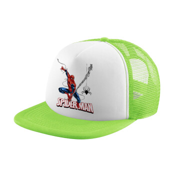 Spiderman fly, Καπέλο Soft Trucker με Δίχτυ Πράσινο/Λευκό