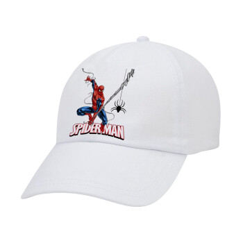 Spiderman fly, Καπέλο ενηλίκων Jockey Λευκό (snapback, 5-φύλλο, unisex)