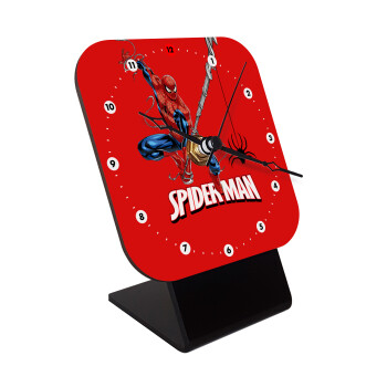 Spiderman fly, Επιτραπέζιο ρολόι ξύλινο με δείκτες (10cm)