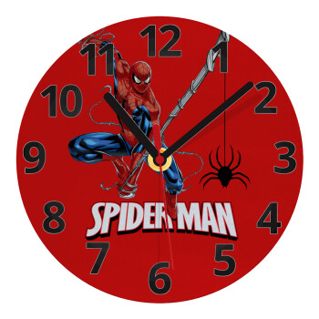 Spiderman fly, Ρολόι τοίχου γυάλινο (20cm)