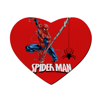 Spiderman fly, Mousepad καρδιά 23x20cm