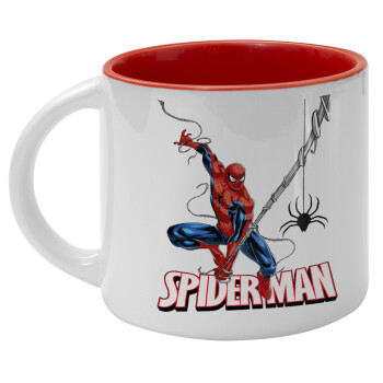 Spiderman fly, Κούπα κεραμική 400ml Λευκή/Κόκκινη