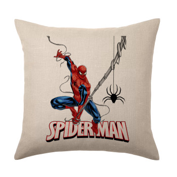 Spiderman fly, Μαξιλάρι καναπέ ΛΙΝΟ 40x40cm περιέχεται το  γέμισμα