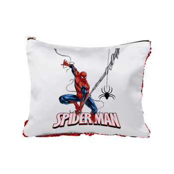 Spiderman fly, Τσαντάκι νεσεσέρ με πούλιες (Sequin) Κόκκινο